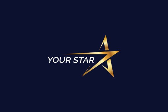 Abstract Star Gold Logo Concept
