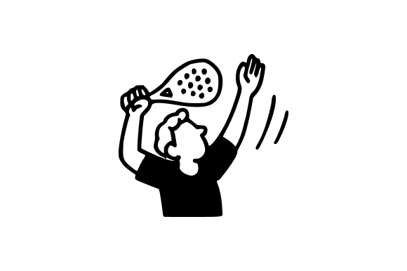 Athletic Padel Player Serving Up Graphics