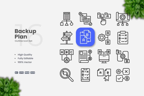 Backup Plan Outline Icons