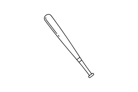 Baseball Bat Line Art Clip Art: Graphics for Creative Projects
