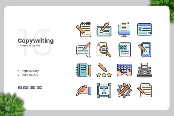 Copywriting Colored Icons: Graphics and Icons for Modern Branding