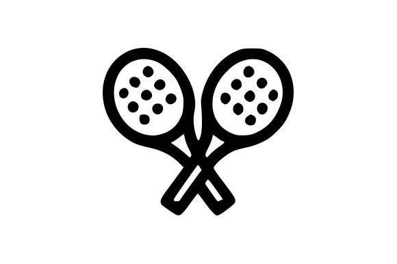 Crossed Padel Rackets Outline Icon Graphics