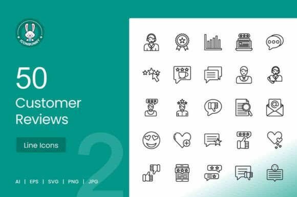 Customer Reviews Icons for Graphics and Branding
