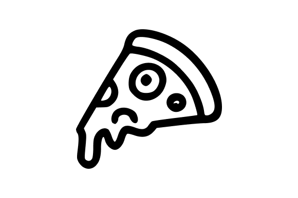 Delicious Pizza Slice Outline Graphics