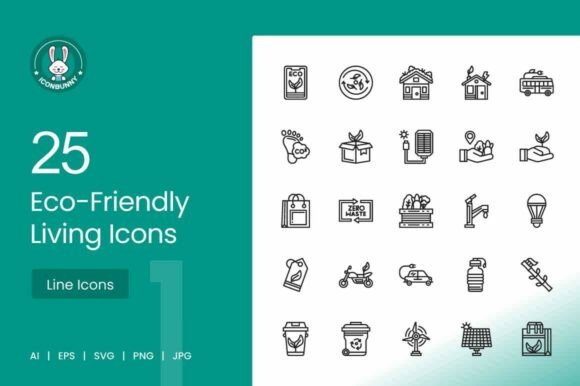 Eco-Friendly Living Line Icons