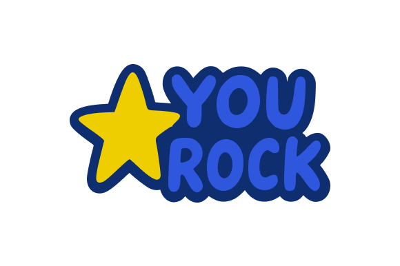 Energetic Blue You Rock Graphics