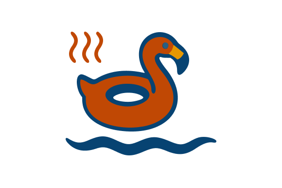 Flamingo Floatie Cartoon Flat Style Graphics