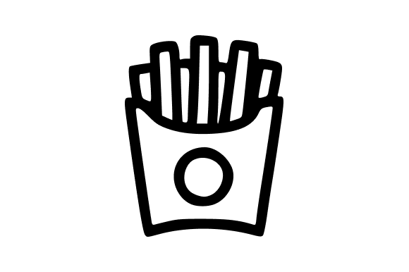 French Fries Simple Line Art Graphics