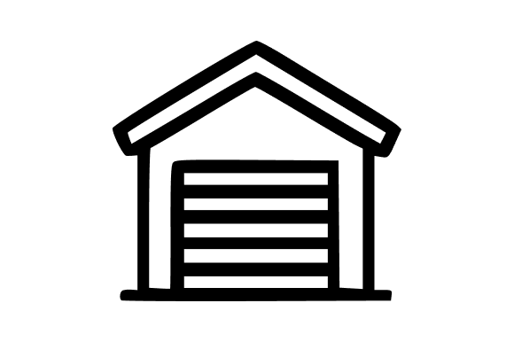 Garage Door Outline Vector Icon Graphics