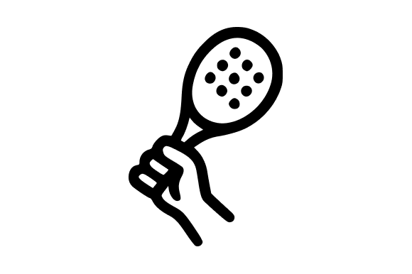 Hand Holding Padel Racket Outline Style Graphics