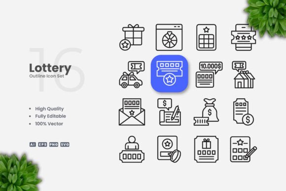 Lottery Outline Icons