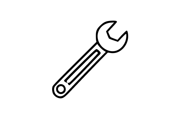 Open-end Wrench Line Art Review