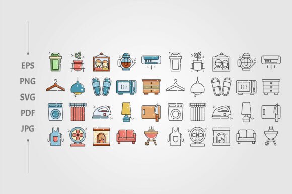 Set of Homeware Different Icons for Graphics and Icons
