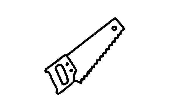 Sketch of a Hand Saw Line Art