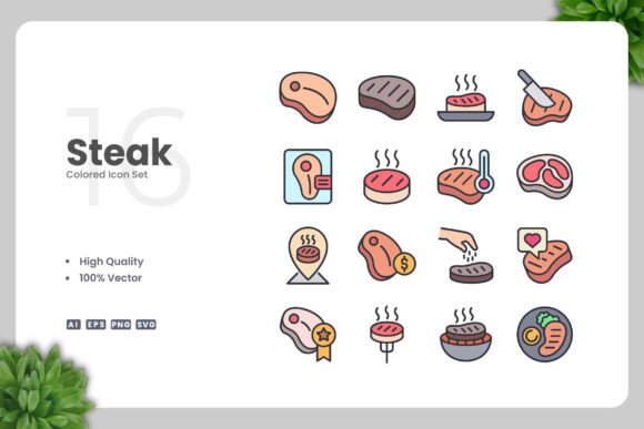 Steak Colored Icons for Creative Crafting