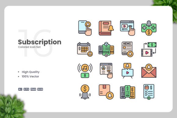 Subscription Colored Icons: Graphics and Icons for Real Projects