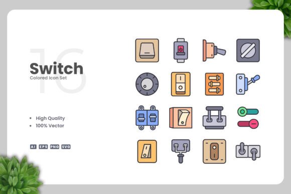 Switch Colored Icons for Creative Crafters