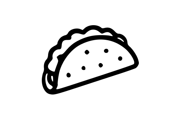 Taco Mexican Food Outline Graphics