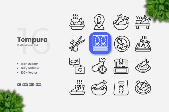 Tempura Outline Icons: Graphics and Icons for Modern Design