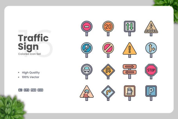 Traffic Sign Colored Icons