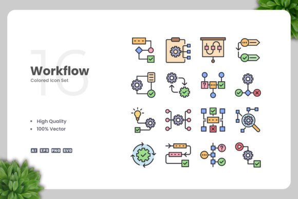 Workflow Colored Icons for Graphics and Icons